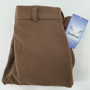 TuffRider Ribbed Knee Patch Breeches, Womens 28R, Chocolate Brown, 10013-33